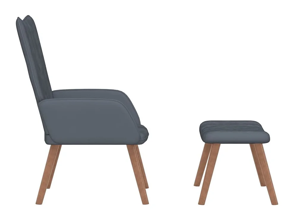 Sillón de relax | Silla de relax con taburete terciopelo gris oscuro SHL5476