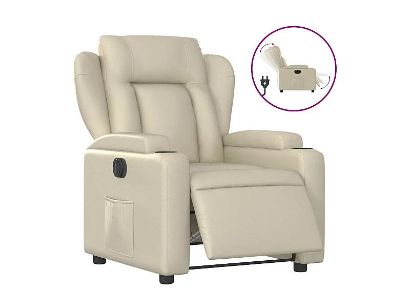 Sillón de relax | Silla | Sillón reclinable eléctrico de cuero sintético crema SHL3070