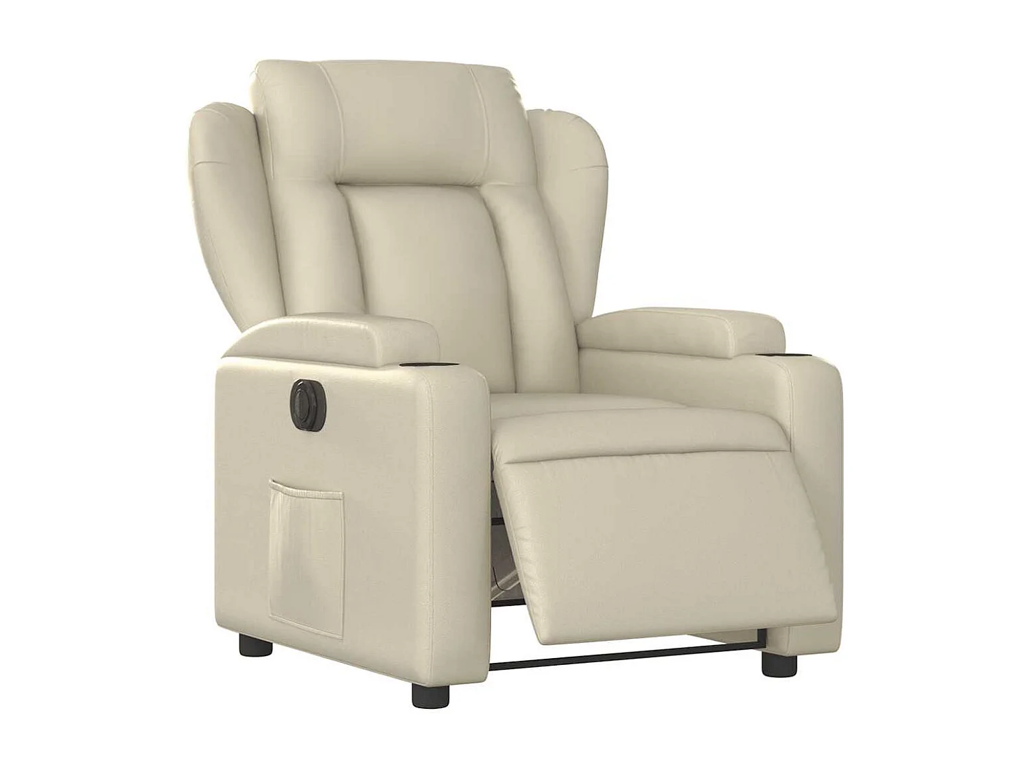 Relaxsessel Elektrisch | Lounge Sessel indoor Creme Kunstleder SHL54705
