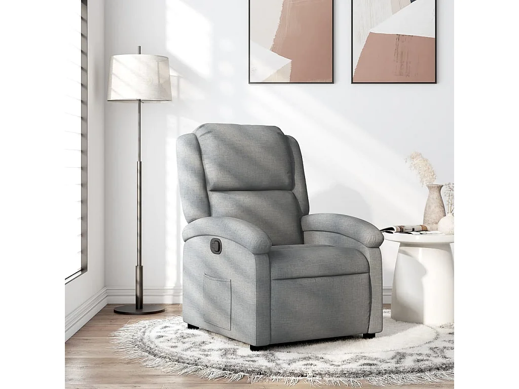 Relaxsessel | Lounge Sessel für Wohnzimmer Hellgrau Stoff SHL6871