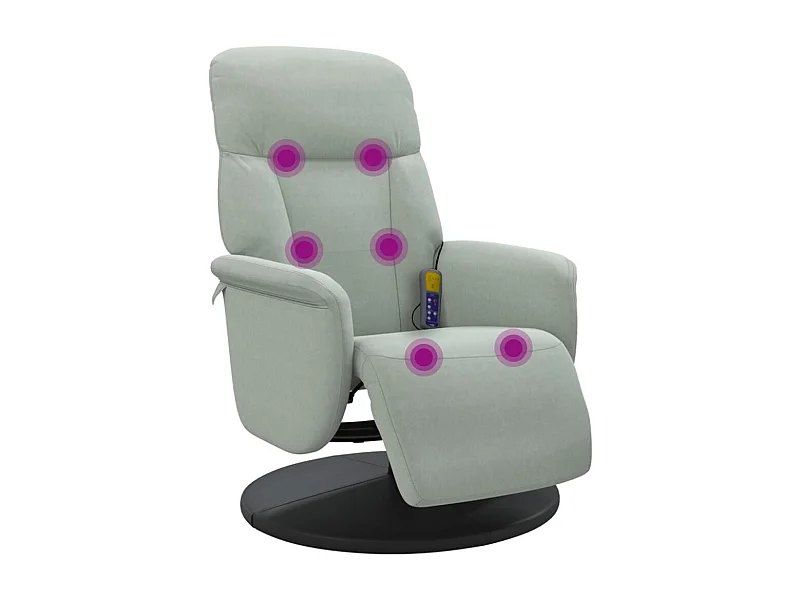 Sillón de relax | Sillón reclinable masaje con reposapiés terciopelo gris claro SHL6837