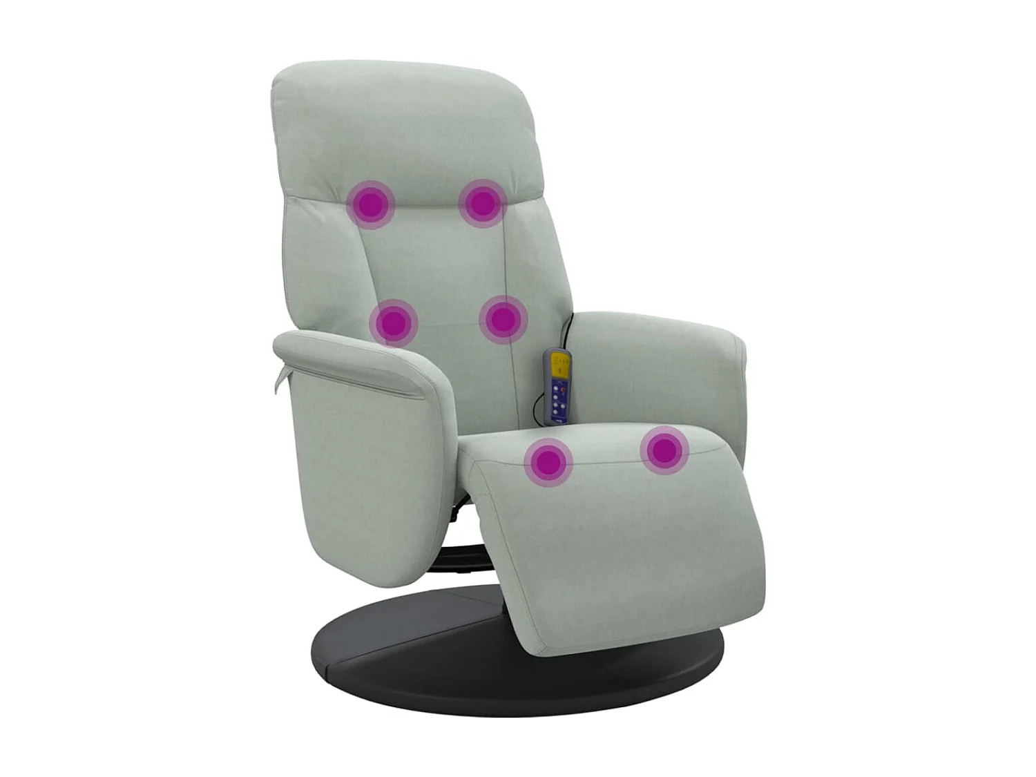 Sillón de relax | Sillón reclinable masaje con reposapiés terciopelo gris claro SHL6837