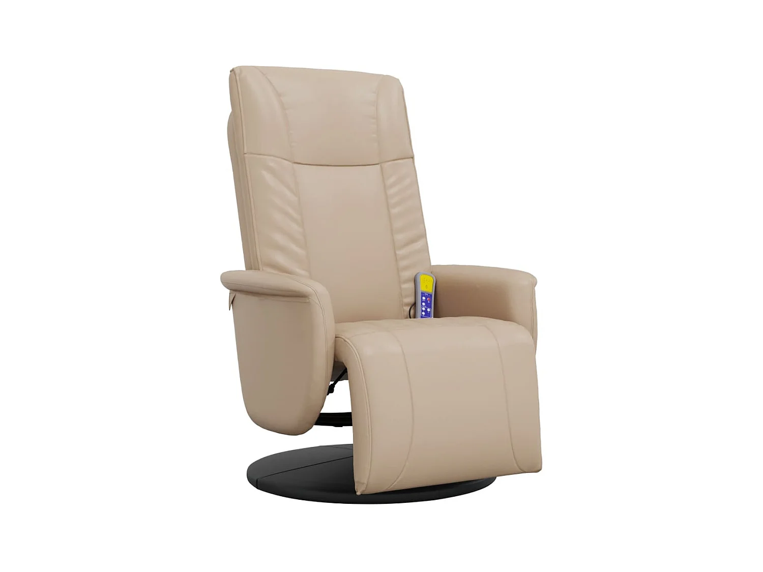 Sillón de relax | Sillón reclinable masaje reposapiés cuero sintético capuchino SHL6827