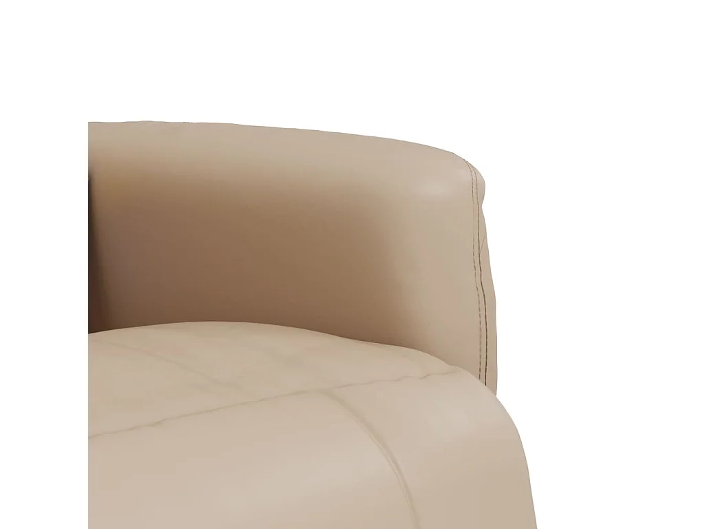 Sillón de relax | Sillón reclinable masaje reposapiés cuero sintético capuchino SHL6827