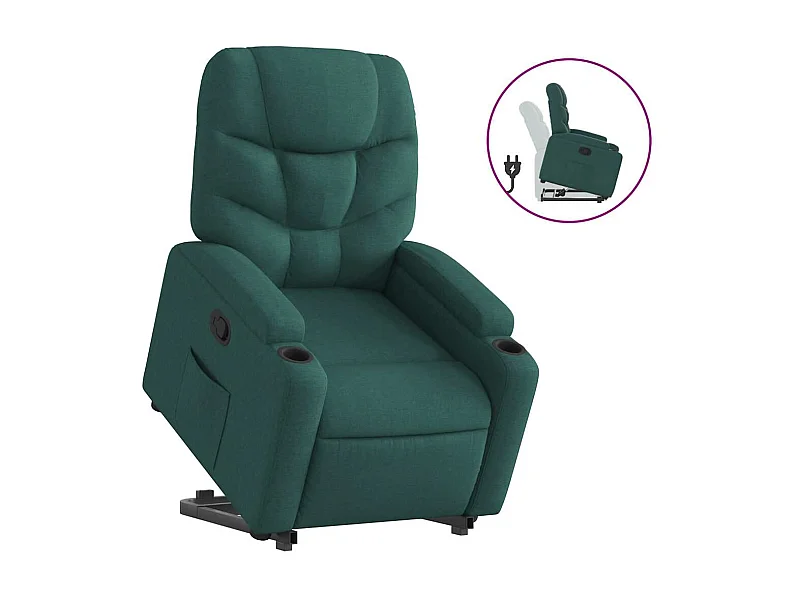 Sillón de relax | Silla | Sillón reclinable elevable tela verde oscuro SHL6554