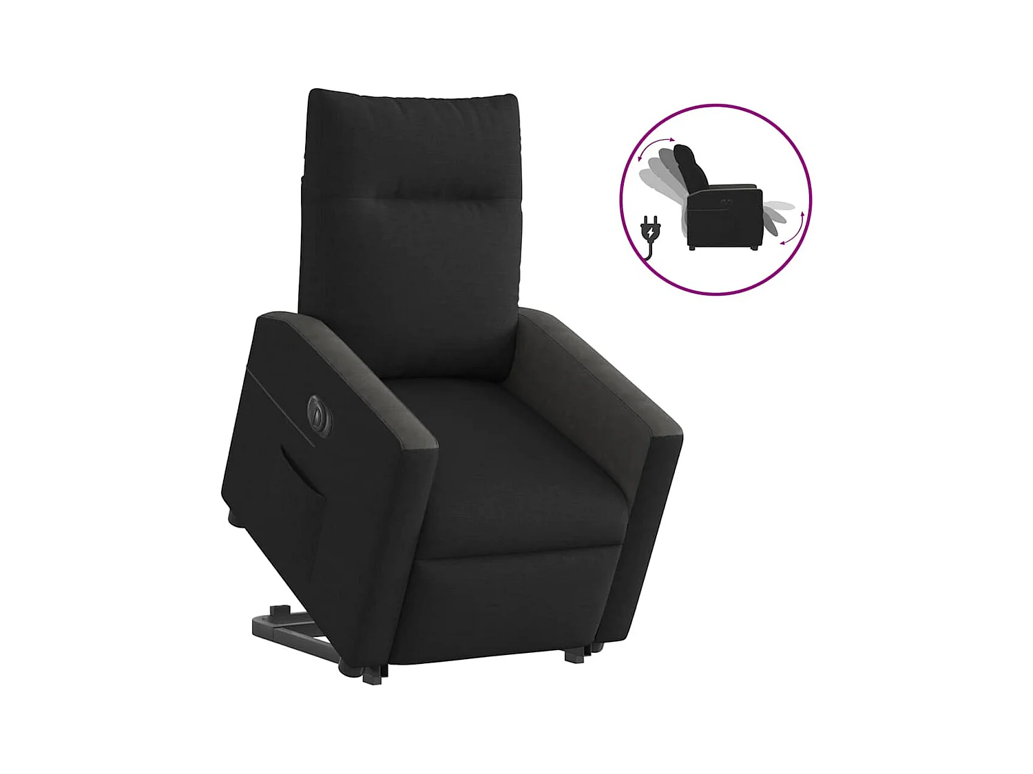 Silla de relax | Sillón eléctrico reclinable elevable de tela negro SHL5262