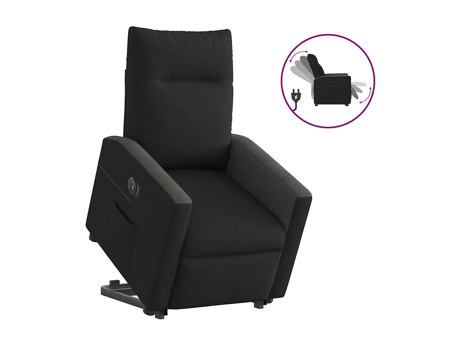 Fauteuil inclinable électrique-Chaise de relax-Fauteuil TV noir tissu SHL2496