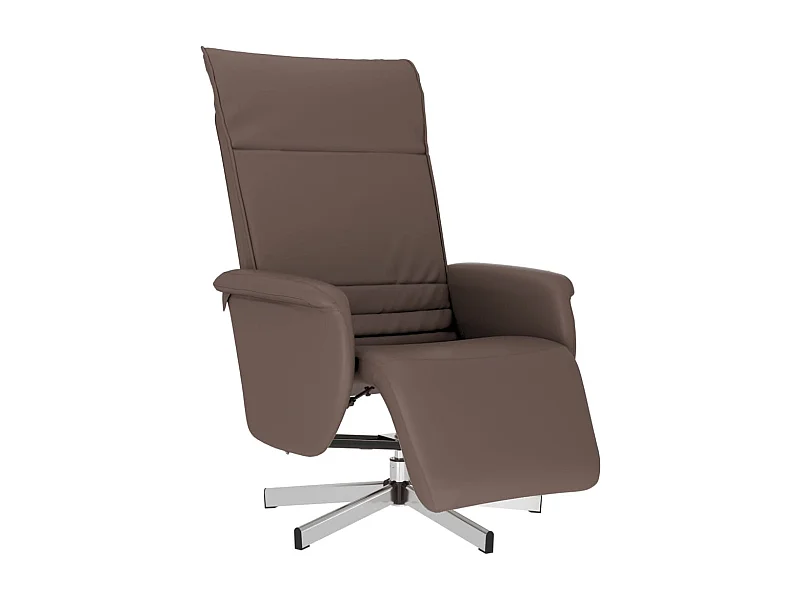 Sillón de relax | Sillón reclinable con reposapiés cuero sintético marrón SHL6691