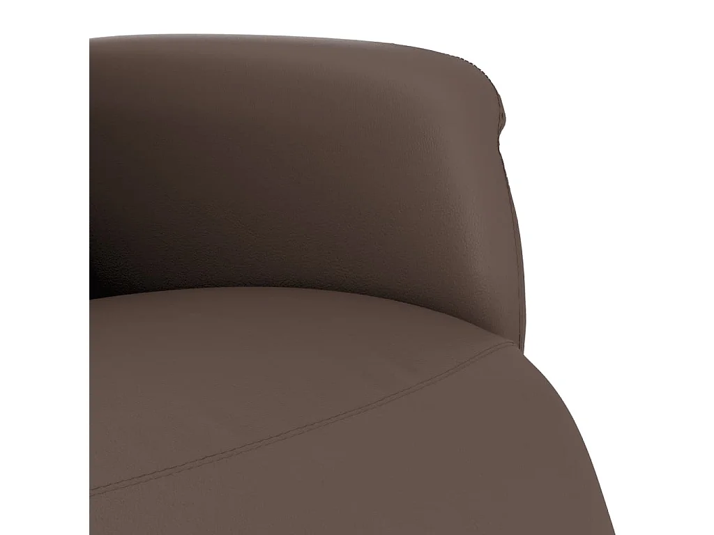 Sillón de relax | Sillón reclinable con reposapiés cuero sintético marrón SHL6691