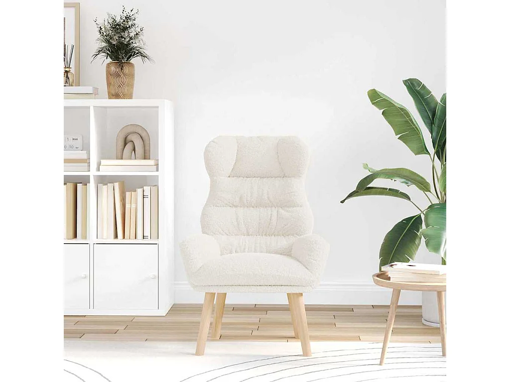 Fauteuil Salon-Chaise de relax Crème 69x74x93 cm tissu SHL2564