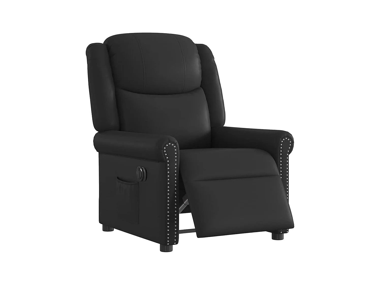 Sillón de relax | Sillón reclinable eléctrico cuero sintético negro brillante SHL6814