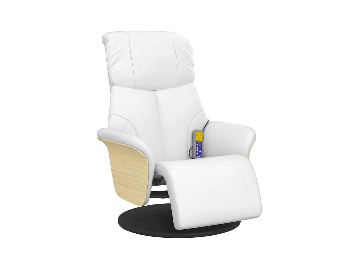 Sillón de relax | Sillón reclinable masaje con reposapiés cuero sintético blanco SHL7929