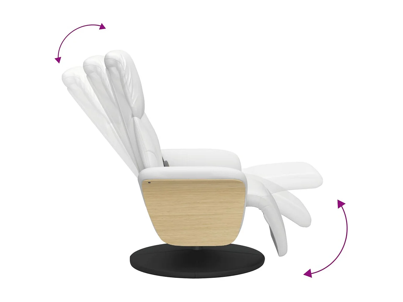 Sillón de relax | Sillón reclinable masaje con reposapiés cuero sintético blanco SHL7929