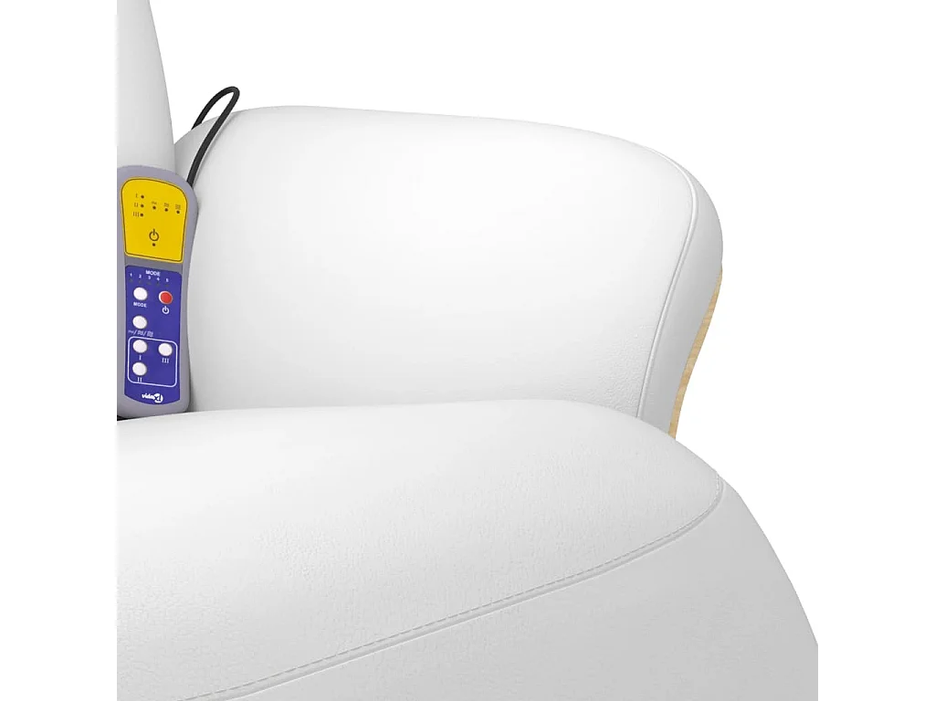 Sillón de relax | Sillón reclinable masaje con reposapiés cuero sintético blanco SHL7929
