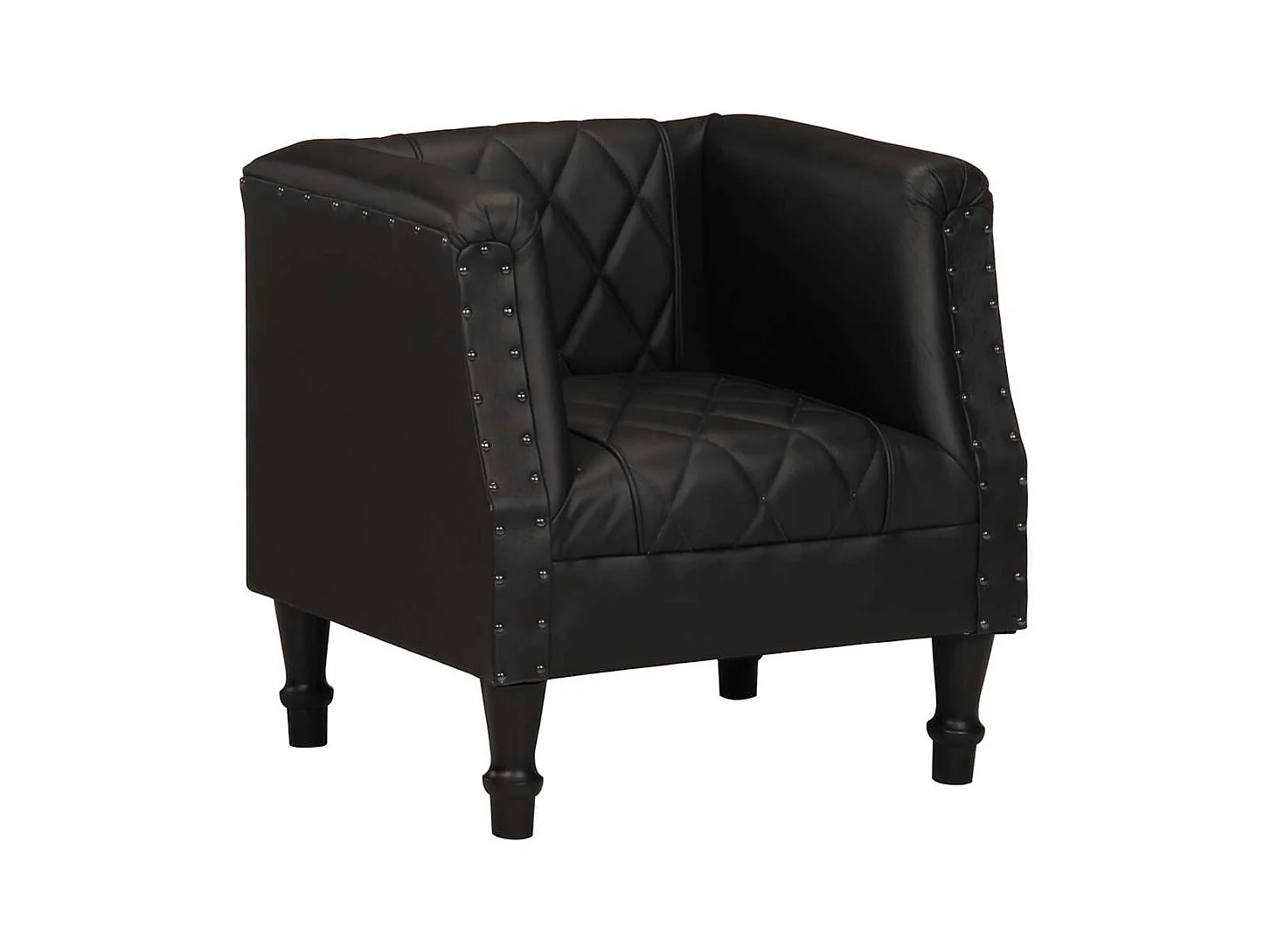 Poltrona | Cadeira Relax couro de cabra genuíno preto SHL898362