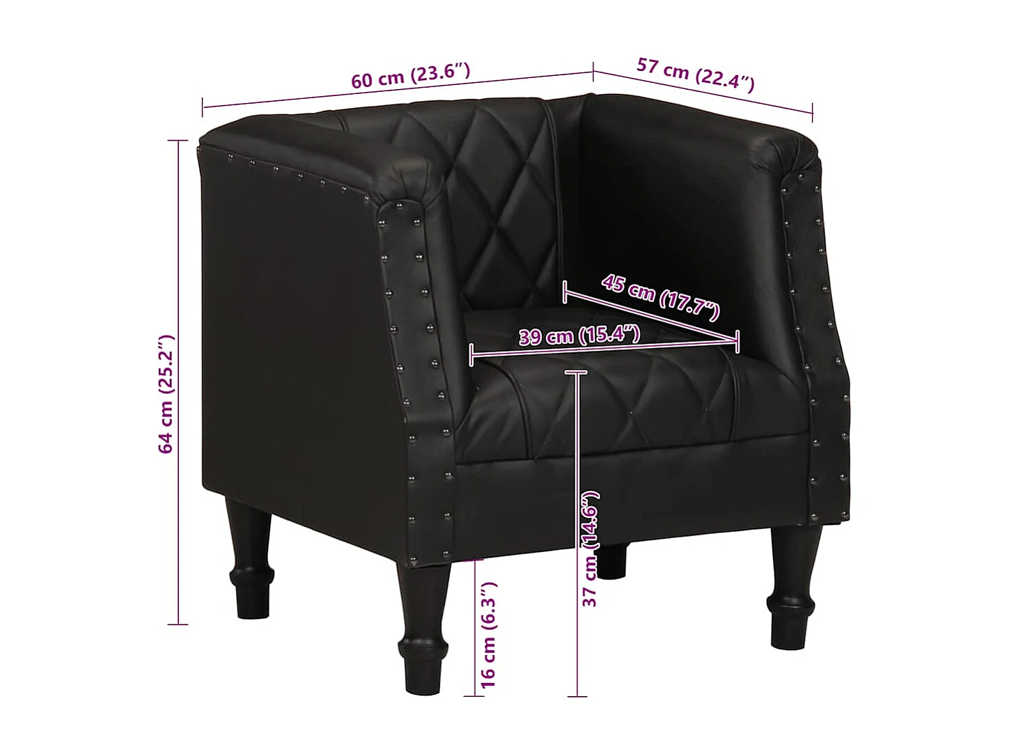 Poltrona | Cadeira Relax couro de cabra genuíno preto SHL898362