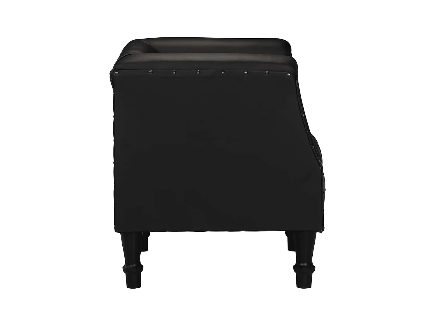 Sillón | Silla de cuero de cabra auténtico negro SHL3706