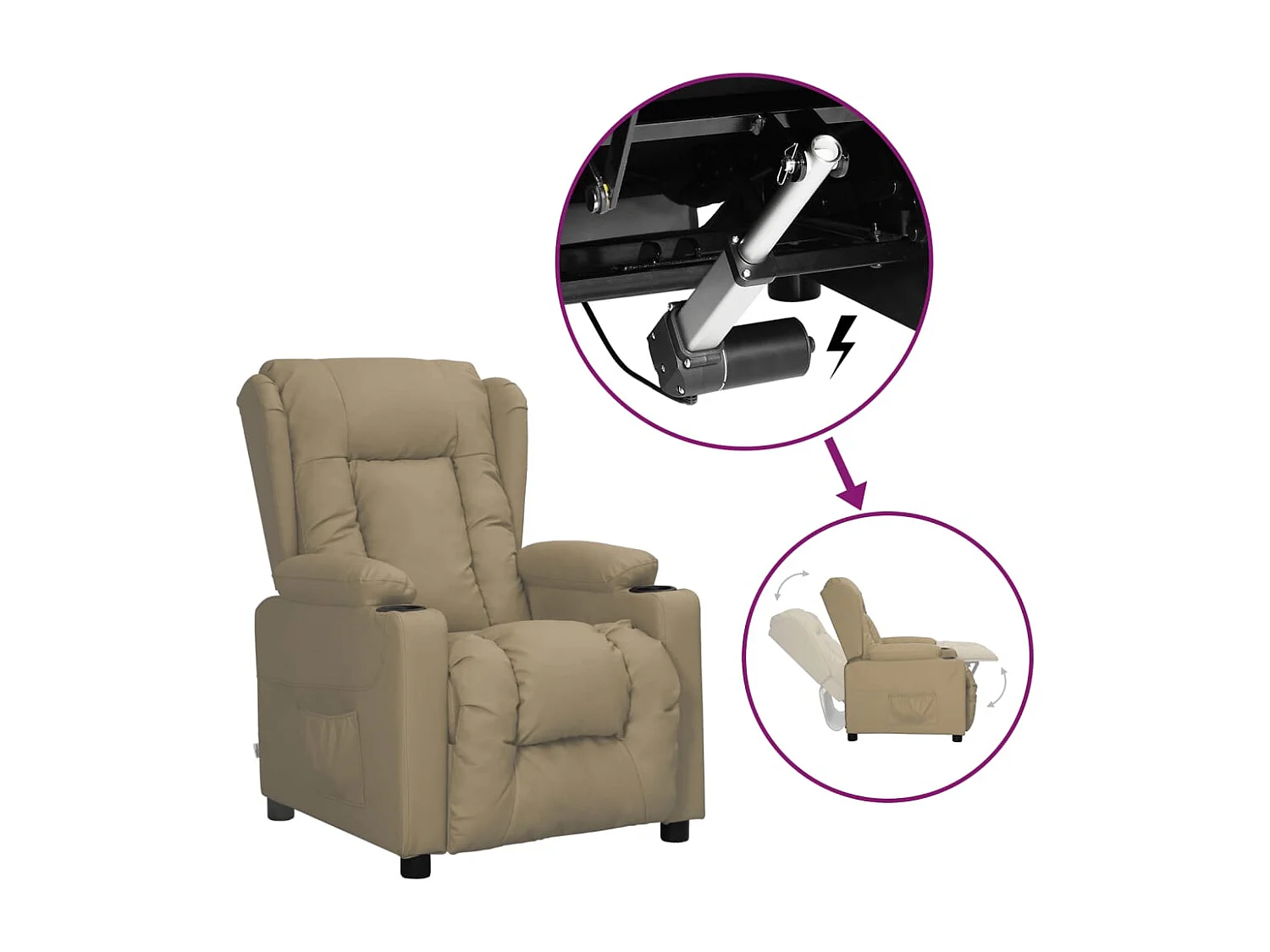 Sta-op-stoel kunstleer cappuccinokleurig