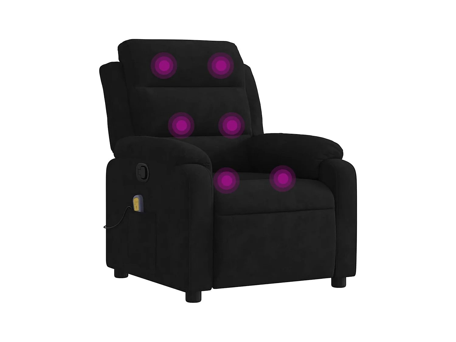 Fauteuil inclinable-Chaise de relax-Fauteuil de Massage noir velours SHL2852