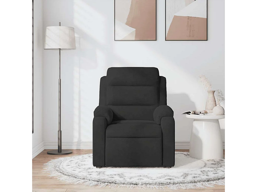 Fauteuil inclinable-Chaise de relax-Fauteuil de Massage noir velours SHL2852