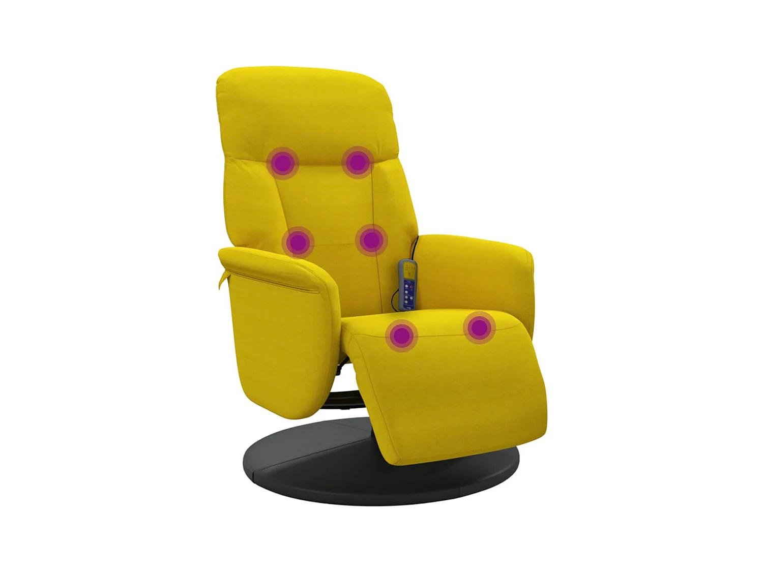 Sillón de relax | Sillón reclinable masaje con reposapiés terciopelo amarillo SHL2156
