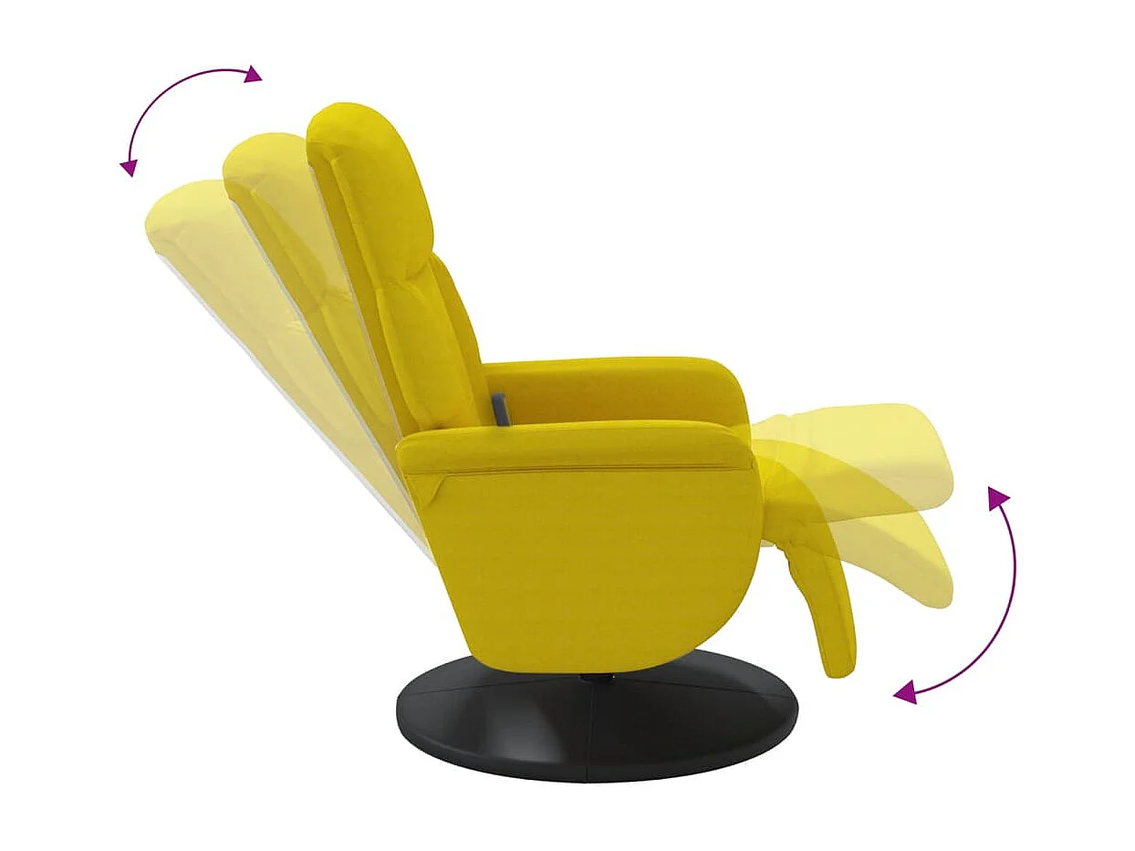 Fauteuil inclinable-Fauteuil salon de massage avec repose-pied jaune velours SHL5167