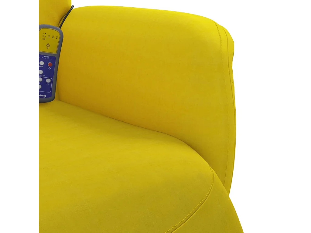 Fauteuil inclinable-Fauteuil salon de massage avec repose-pied jaune velours SHL5167