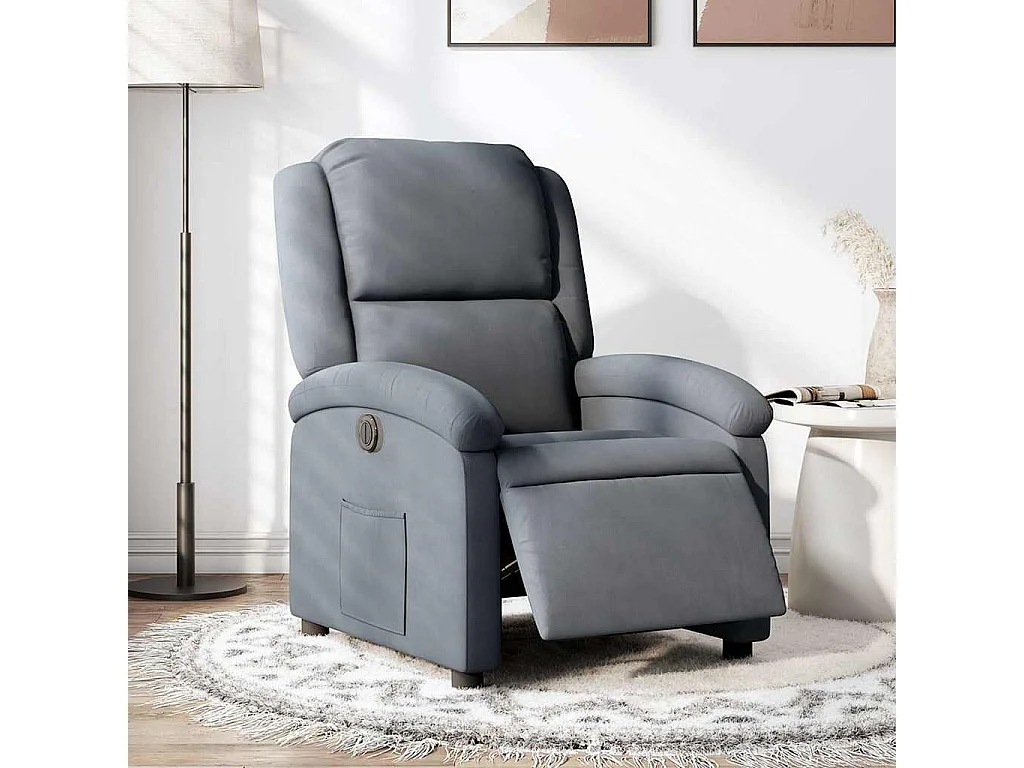 Sillón de relax | Silla | Sillón reclinable eléctrico de terciopelo gris oscuro SHL2837