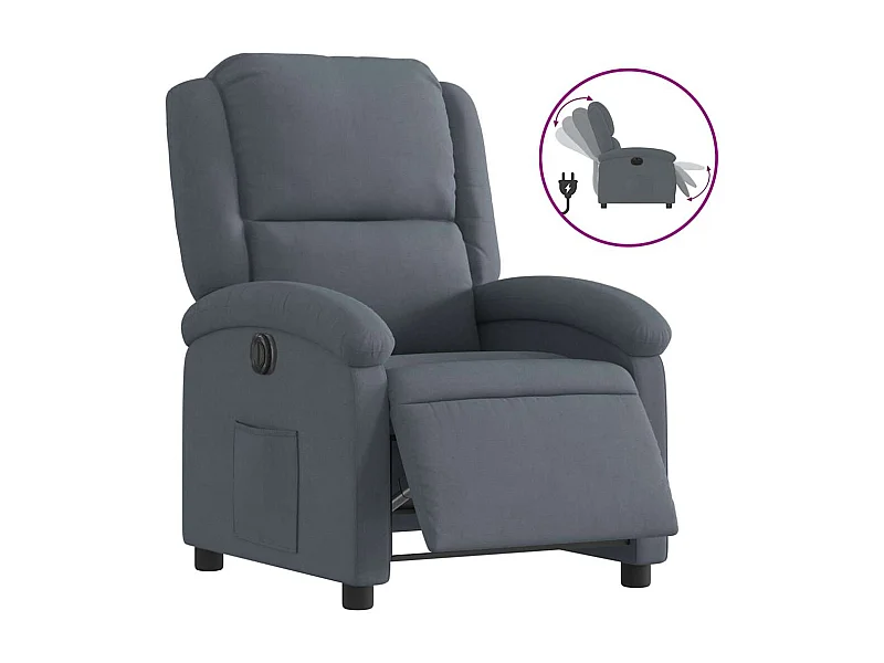 Sillón de relax | Silla | Sillón reclinable eléctrico de terciopelo gris oscuro SHL2837