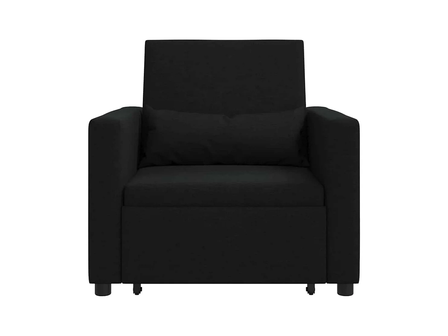 Sofá Cama Individual con ruedas Negro 90x165x87 cm tela SHL9363