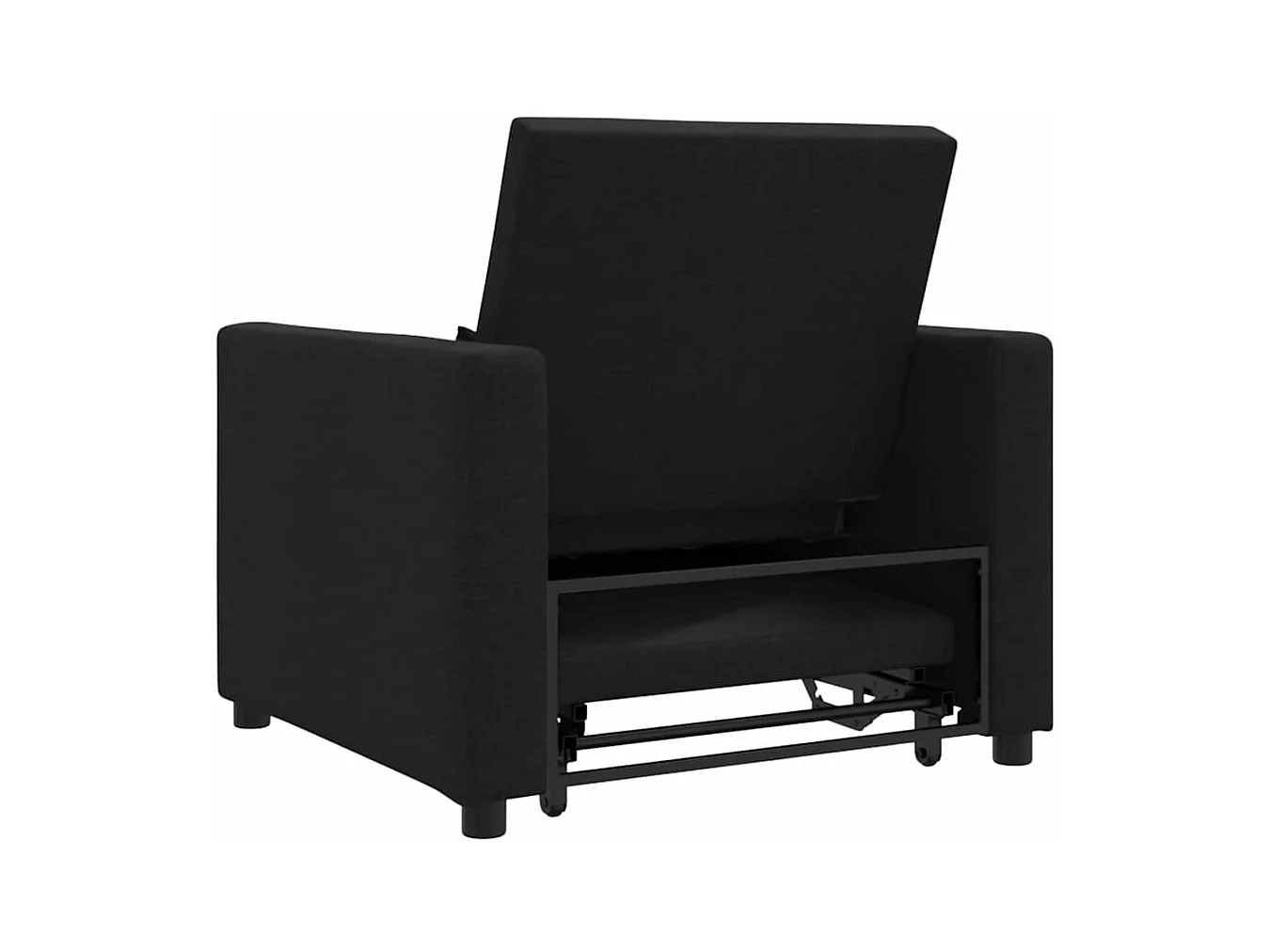 Sofá Cama Individual con ruedas Negro 90x165x87 cm tela SHL9363