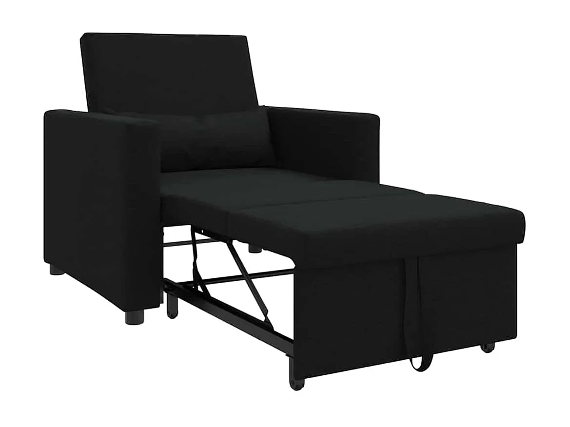 Fauteuil Salon-Chaise de relax-Chaise de Canapé Noir 90x165x87 cm tissu SHL1399