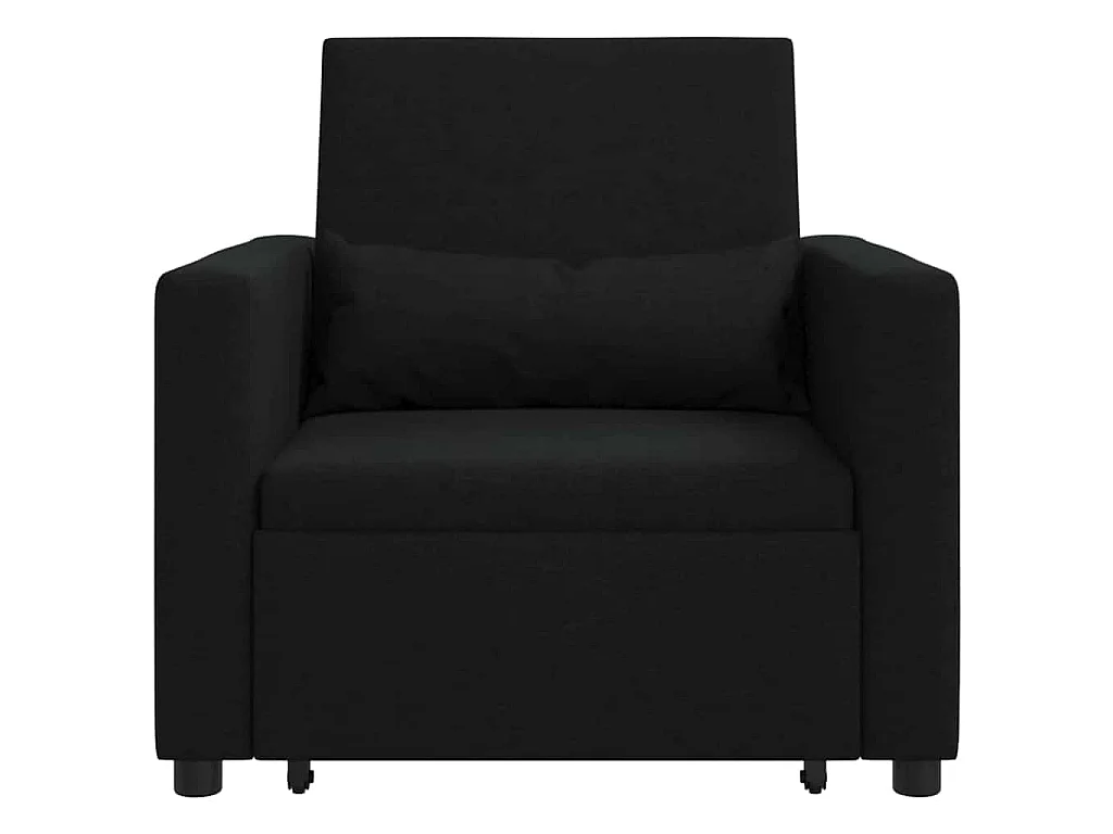 Sofá cama single com rodas Preto 90x165x87 cm tecido SHL709150