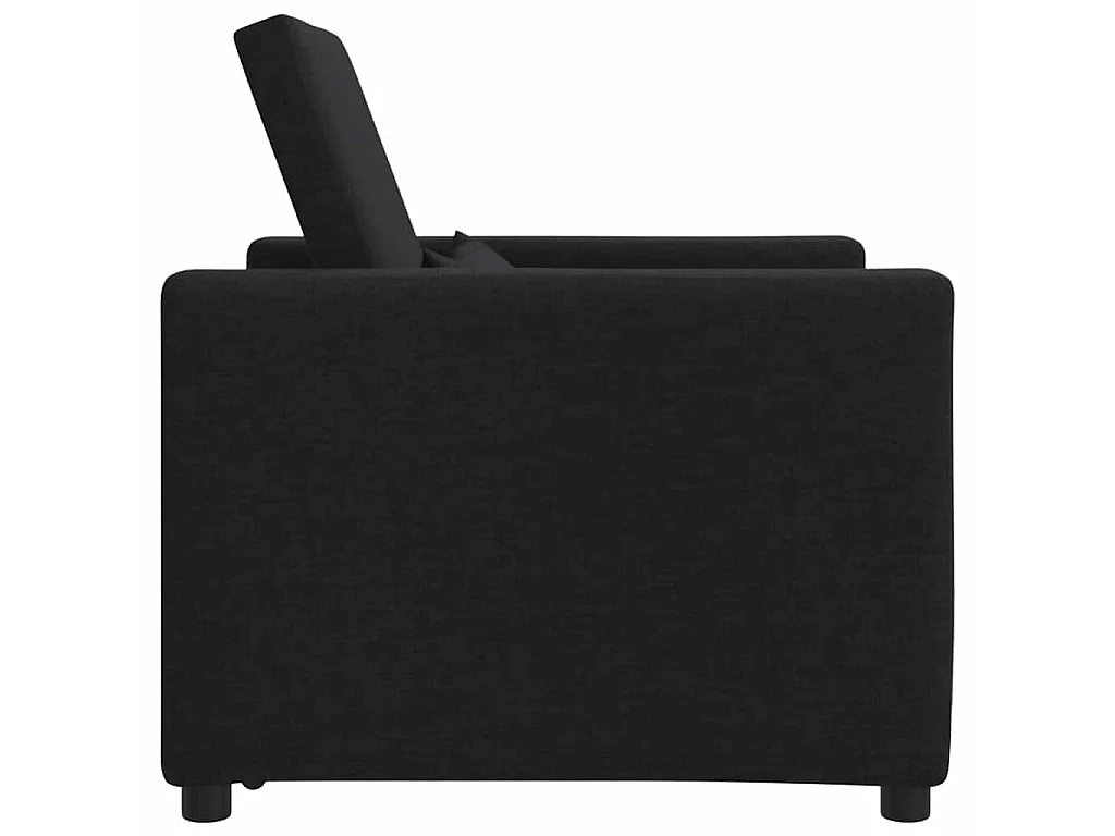 Sofá cama single com rodas Preto 90x165x87 cm tecido SHL709150