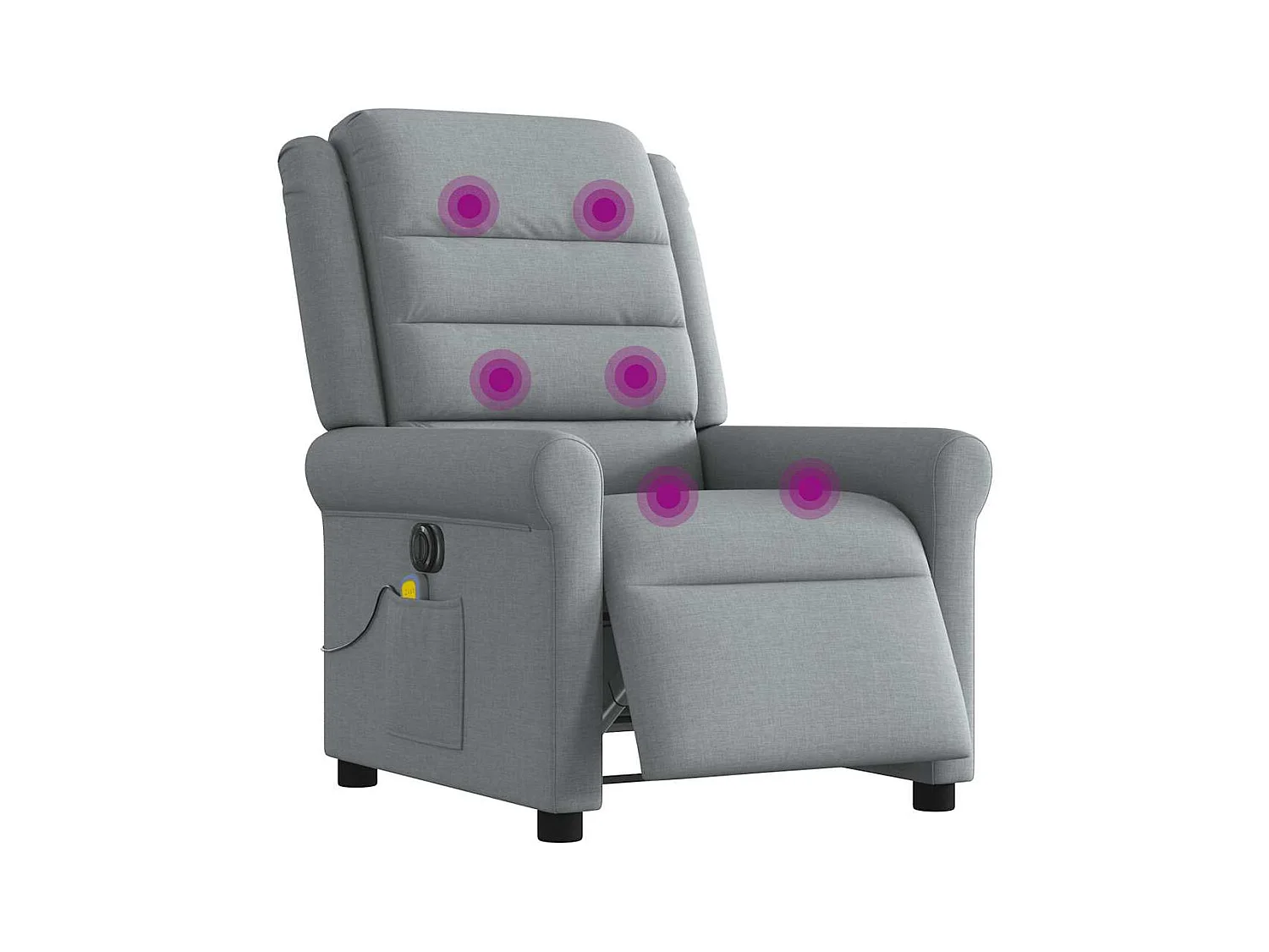 Fauteuil inclinable électrique-Fauteuil de massage de Salon gris clair tissu SHL4512