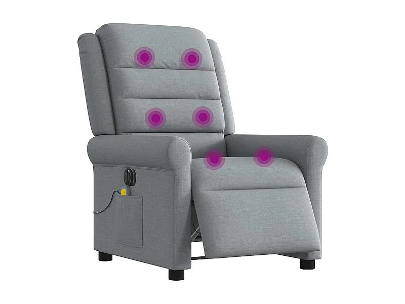 Fauteuil inclinable électrique-Fauteuil de massage de Salon gris clair tissu SHL4512