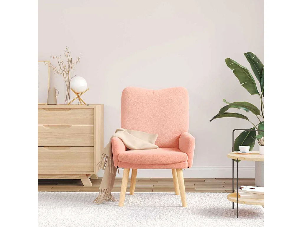 Fauteuil Salon-Chaise de relax Rose 63x67x94 cm tissu SHL4911