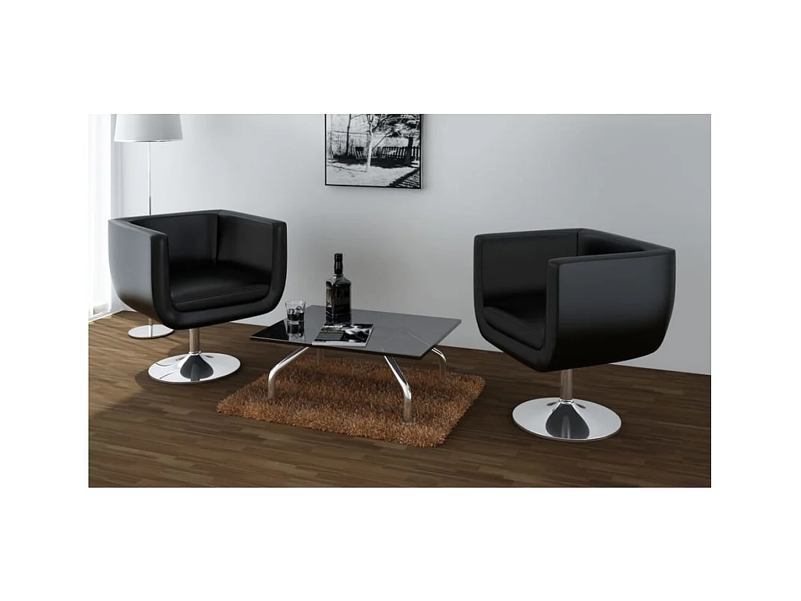 Taburetes de bar 2 unidades cuero artificial negro SHL8866