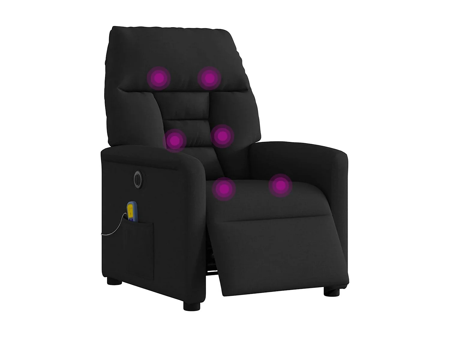 Fauteuil inclinable électrique-Fauteuil de massage de Salon Noir Tissu SHL1880