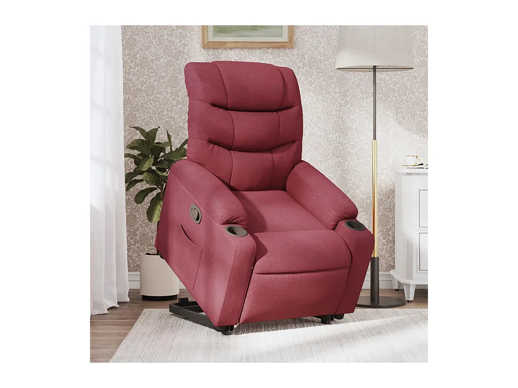 Fauteuil inclinable-Chaise de relax-Fauteuil salon rouge bordeaux tissu SHL2836