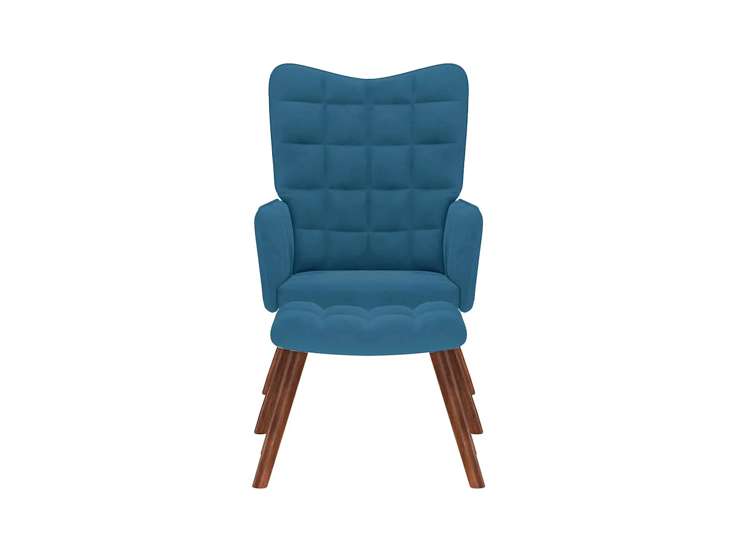 Chaise de relaxation moderne avec tabouret-Fauteuil de Salon Bleu Velours SHL2808