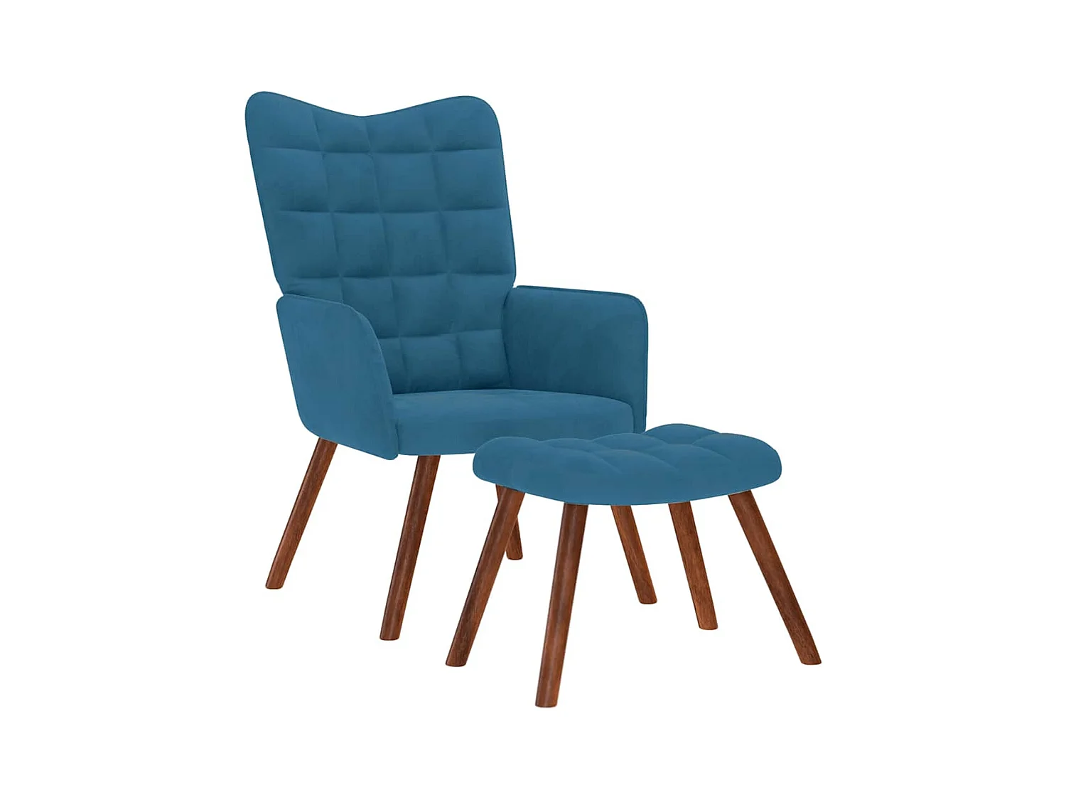 Sillón de relax | Silla de relax con reposapiés terciopelo azul SHL7840