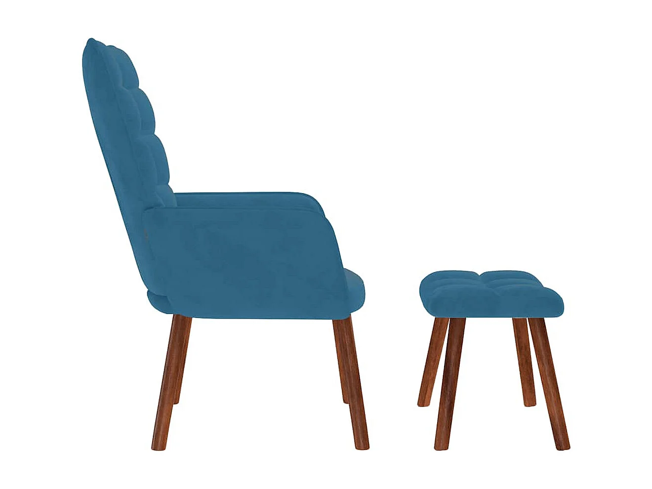 Sillón de relax | Silla de relax con reposapiés terciopelo azul SHL7840