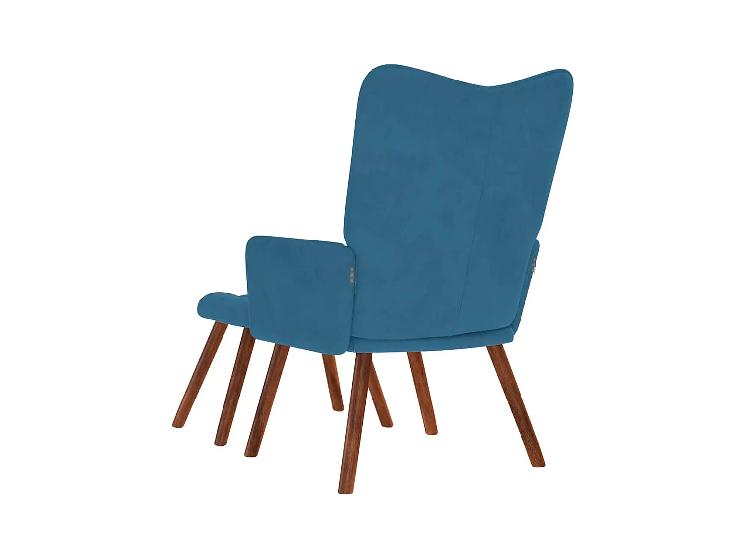 Sillón de relax | Silla de relax con reposapiés terciopelo azul SHL7840