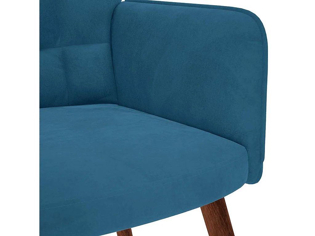 Sillón de relax | Silla de relax con reposapiés terciopelo azul SHL7840