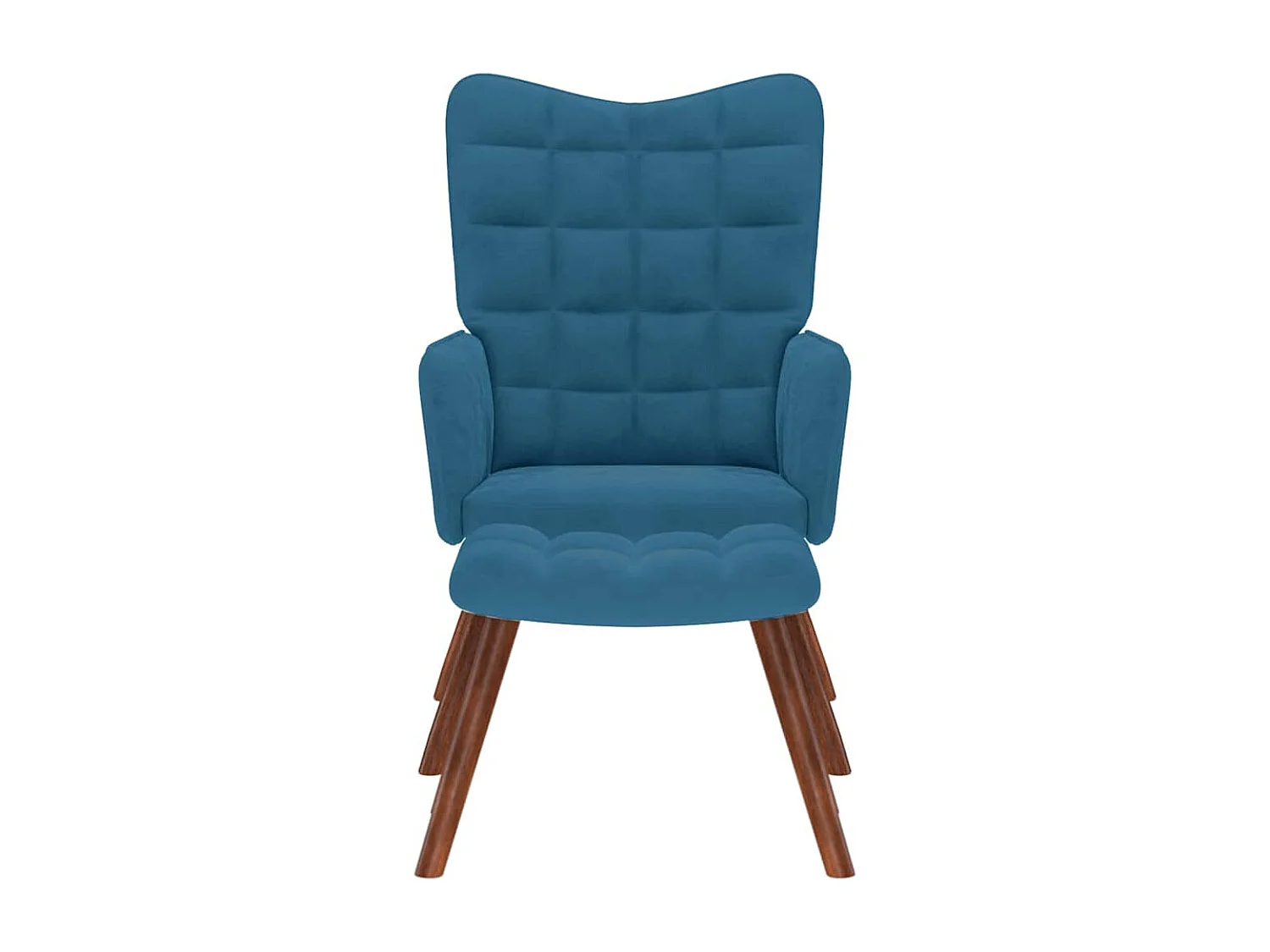 Chaise de relaxation moderne avec tabouret-Fauteuil de Salon Bleu Velours SHL2808