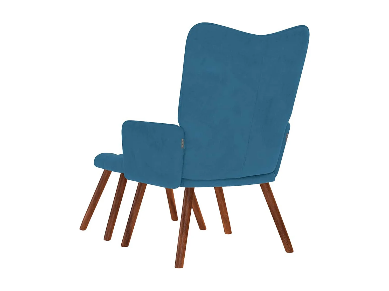 Chaise de relaxation moderne avec tabouret-Fauteuil de Salon Bleu Velours SHL2808
