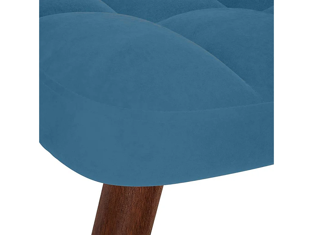 Chaise de relaxation moderne avec tabouret-Fauteuil de Salon Bleu Velours SHL2808