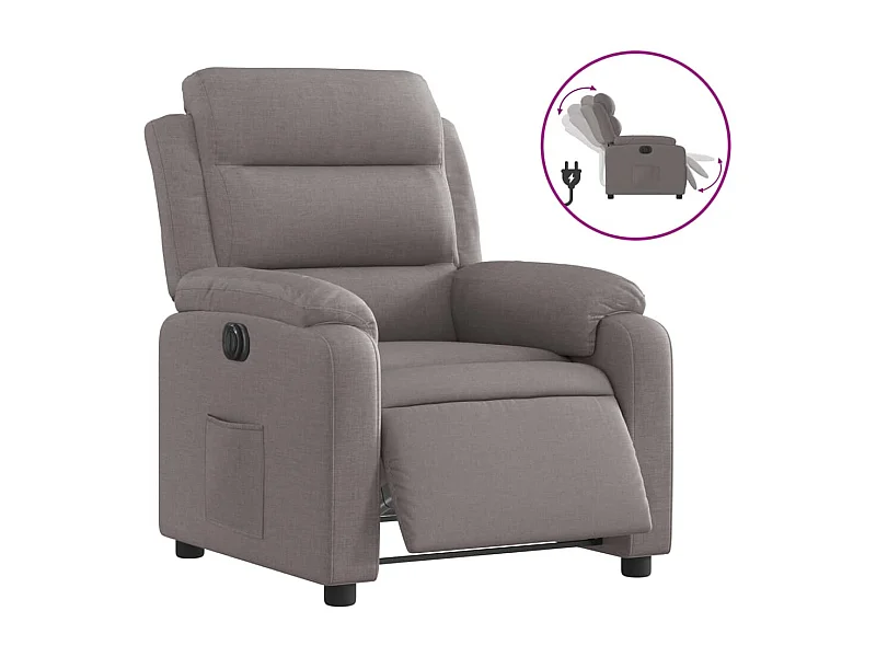 Sillón de relax | Silla | Sillón reclinable eléctrico tela gris taupé SHL8957