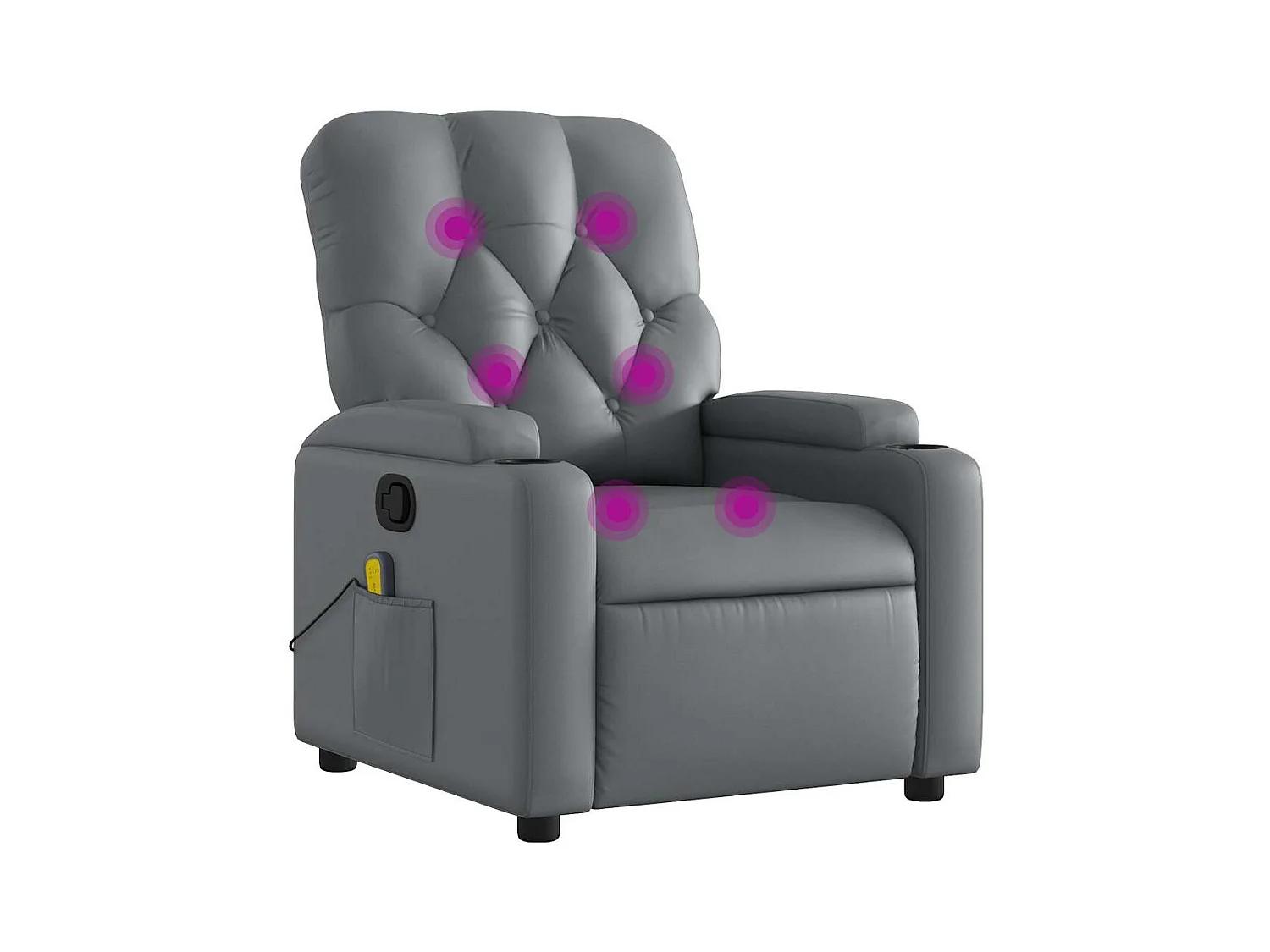 Fauteuil inclinable-Chaise de relax-Fauteuil de Massage gris similicuir SHL3788